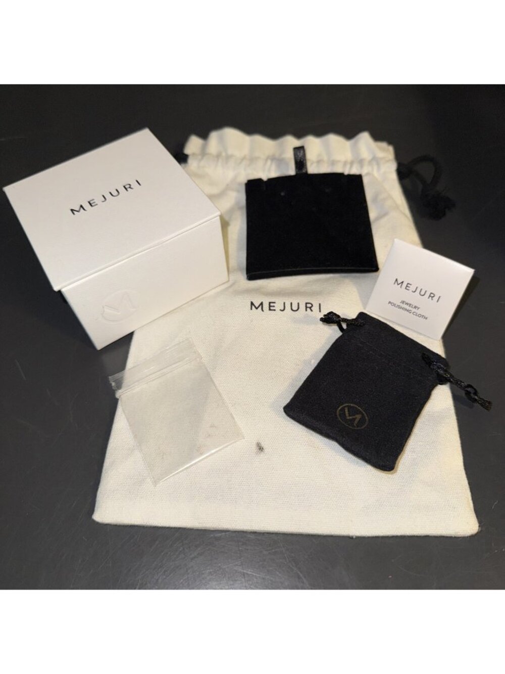 Mejuri Packaging Drawstring Bag Box for Necklace Earrings Accessories Bundle